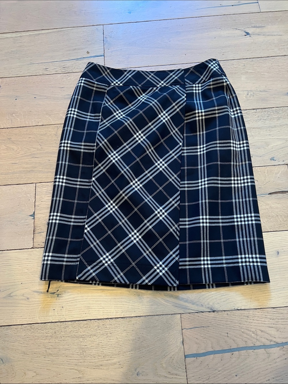 Brooks Brothers Navy and White Plaid Mini Skirt 4